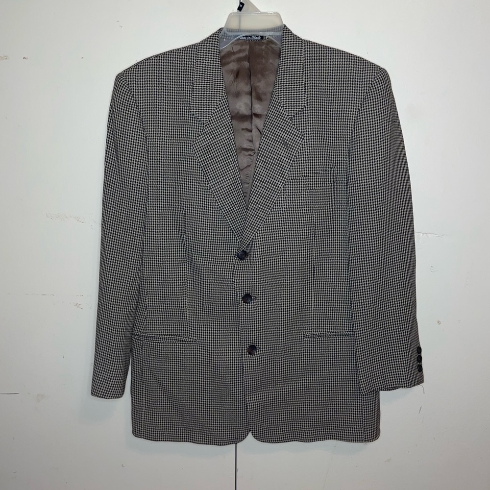 Vintage Giorgio Armani Brown Double Button jacket Tweed Blazer made in Italy men